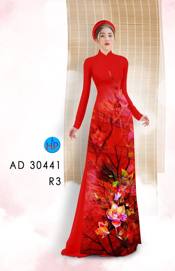 Vải Áo Dài Hoa In 3D AD 30441 1